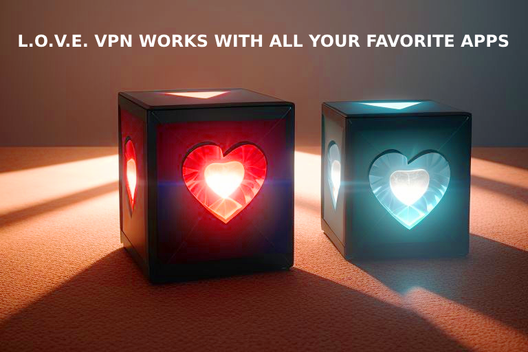L.O.V.E. VPN protects your data with your favorite apps